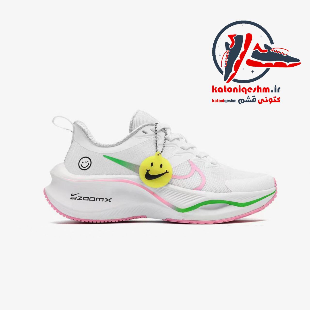 کتونی قشم - کتونی زنانه نایک زوم ایکس nike zoom x /CK4318_008 ترکیب رنگ سفید صورتی سبز